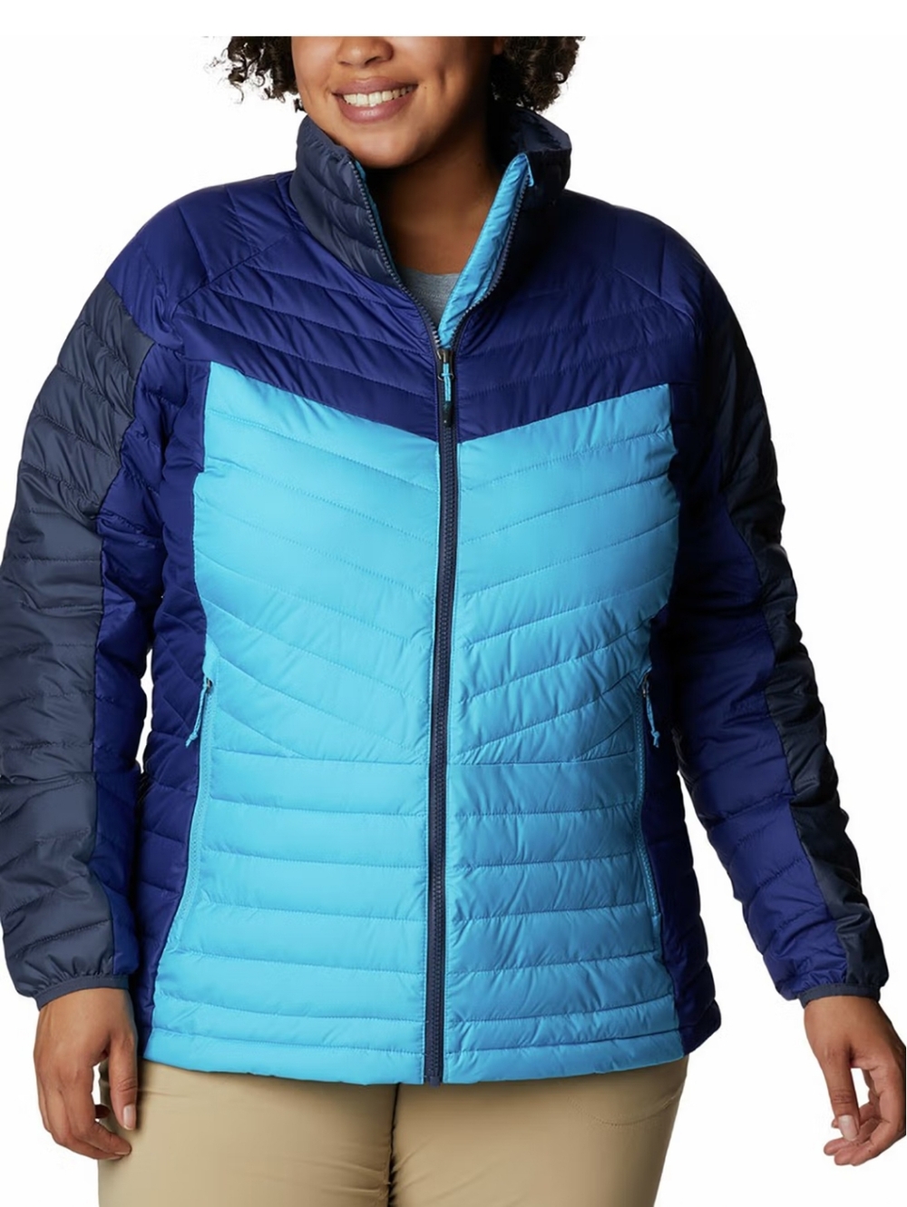 Columbia Powder Lite II Full Zip Jacket, Mix If‎ Blues, Size 3X